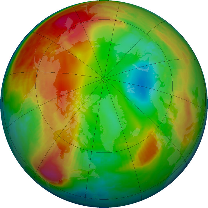 Arctic ozone map for 27 January 1986